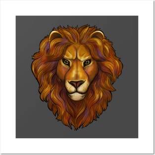 head of a lion, king of beasts Posters and Art